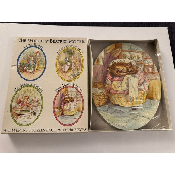 Beatrix Potter 4 Puzzles 40 Pieces Each Peter Rabbit Jemina Duck Jeremy Frog J31 - Picture 1 of 3